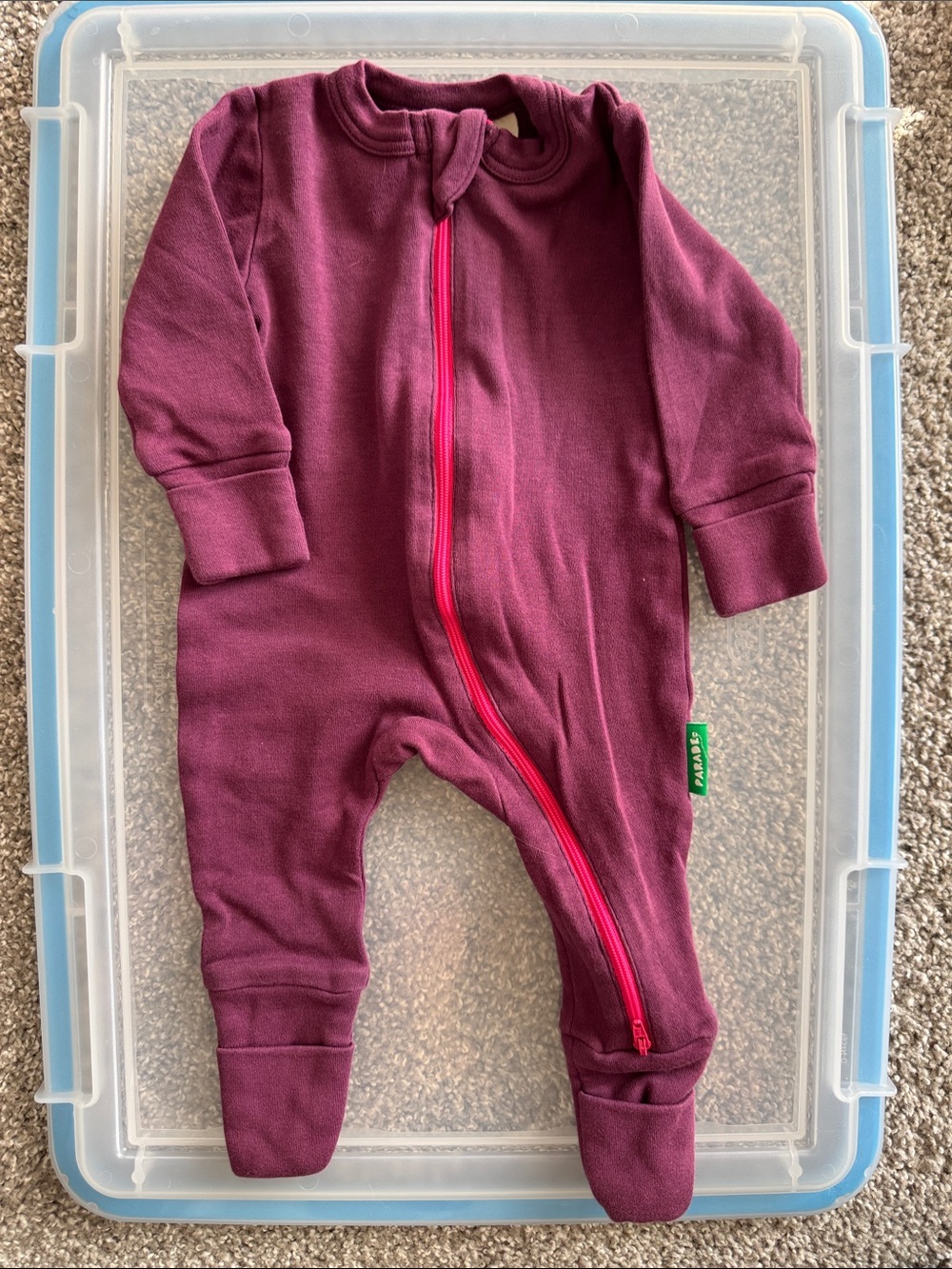 Parade Organic Cotton Plum Zipper Footed One-Piece